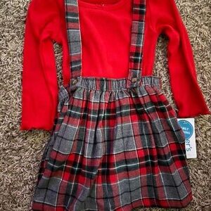 Carter's Red and Gray Plaid Kids Formal Dress